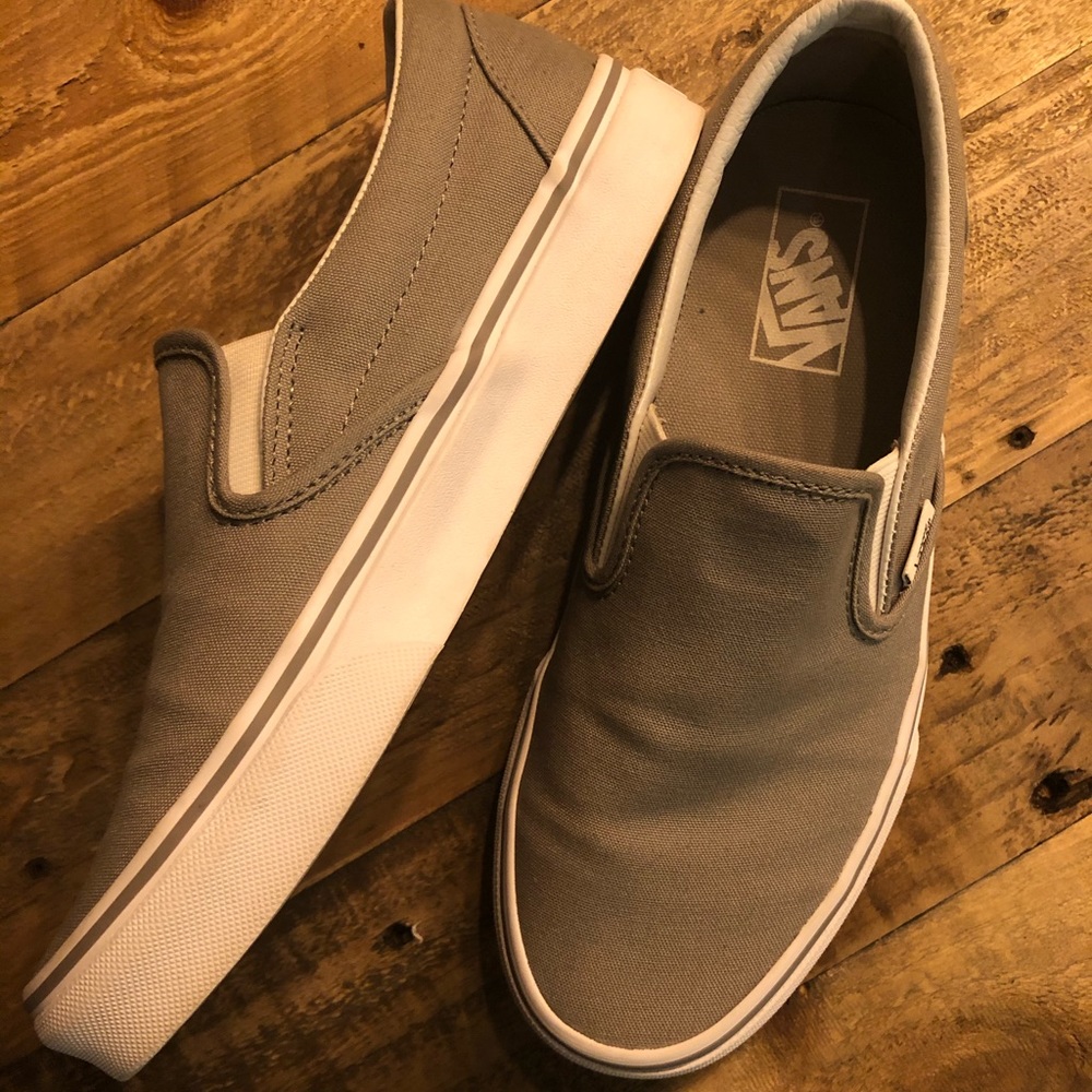 Grey Vans slip on